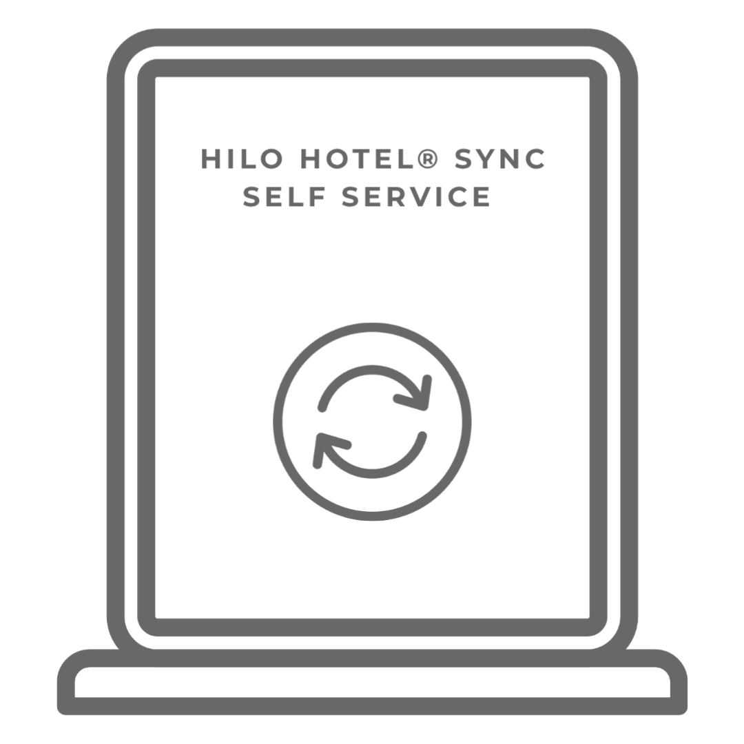 HILO SYNC smart integration technology icon — hotel PMS and smart room system connectivity by HILO