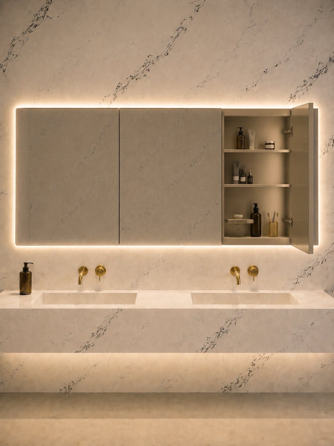 THREE DOOR MEDICINE CABINET — Hilo Mirrors