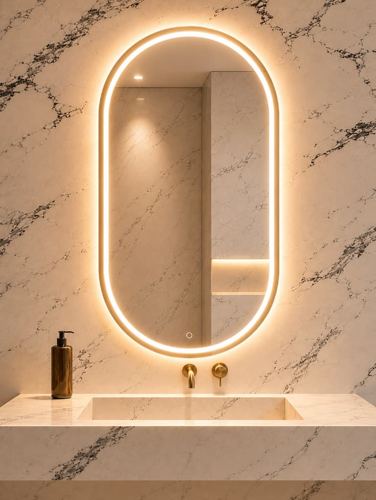PILL / OVAL LED MIRRORS — Hilo Mirrors